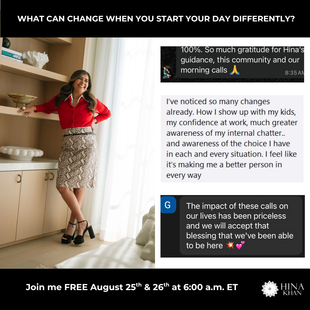 Final Free Morning Coaching Calls with Hina Khan
